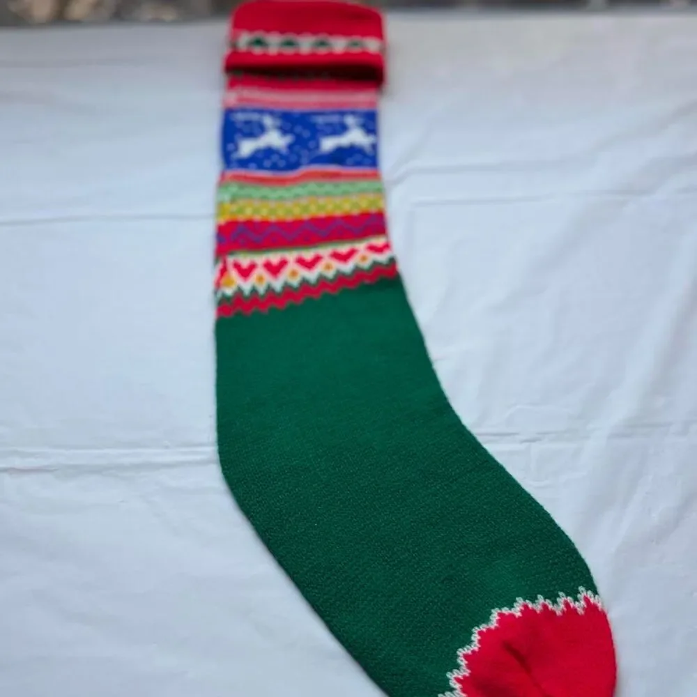 Vintage Cozy Cabin Fair Isle Christmas Stocking